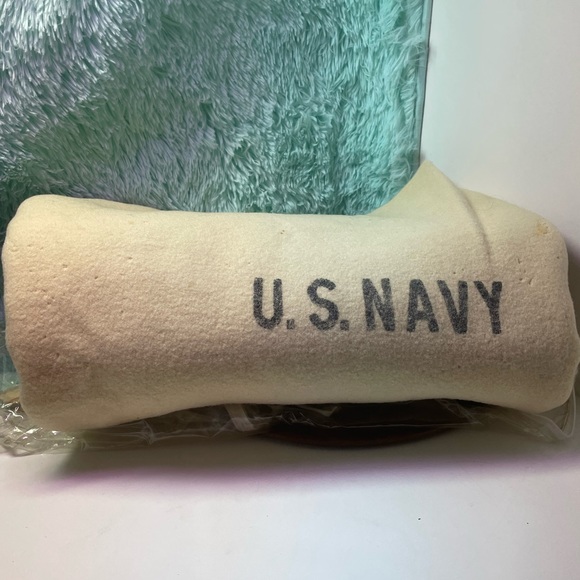 Other Vintage Us Navy Wool Blanket Cream 194s Wwii Era Very Sharp